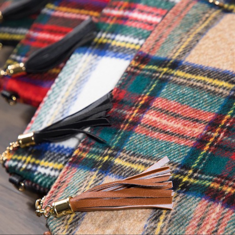 ✨LAST ONE✨Khaki Paid Flannel Crossbody-Clutch - Picture 4 of 5